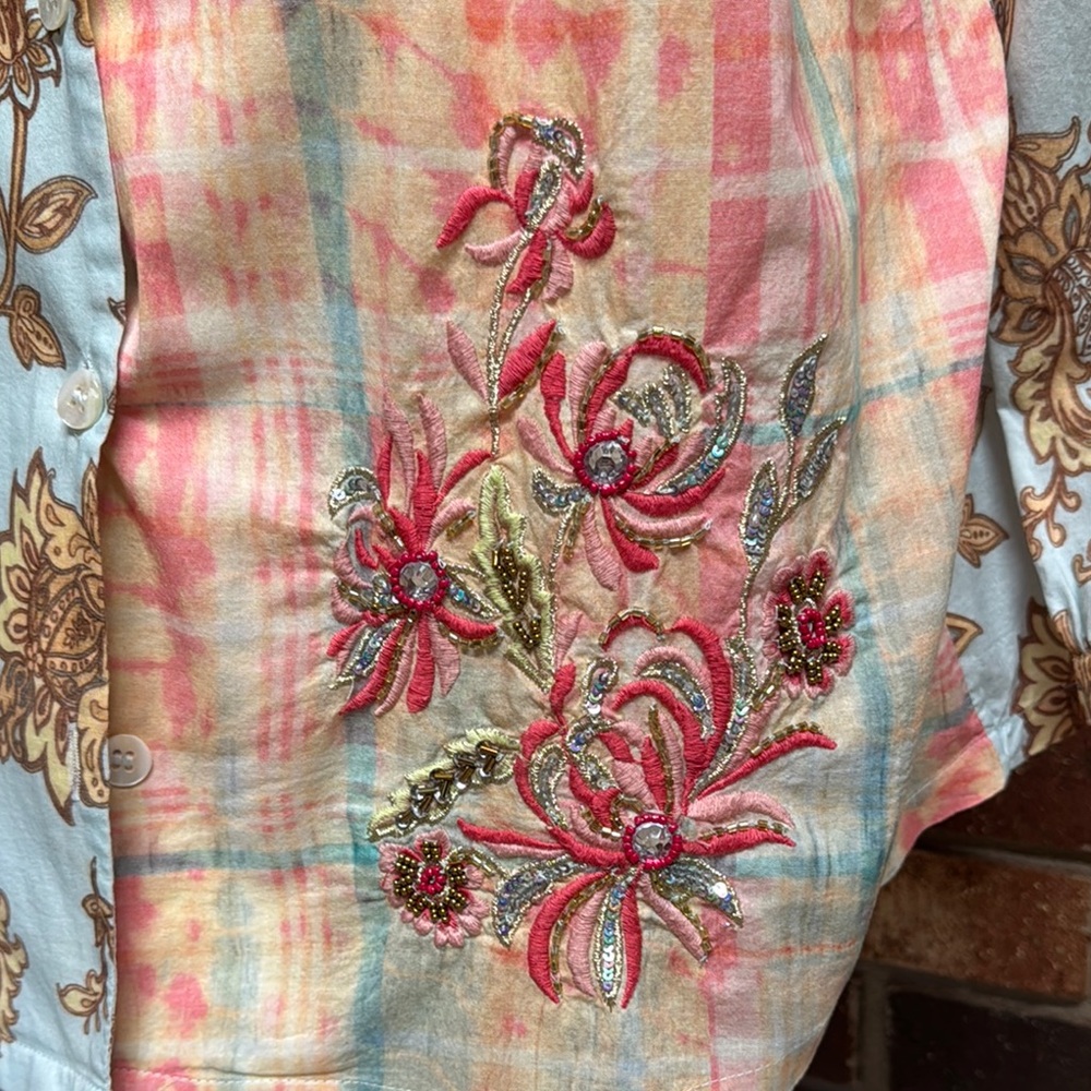 Soft Surroundings Patchwork Abstract Blouse - image 5